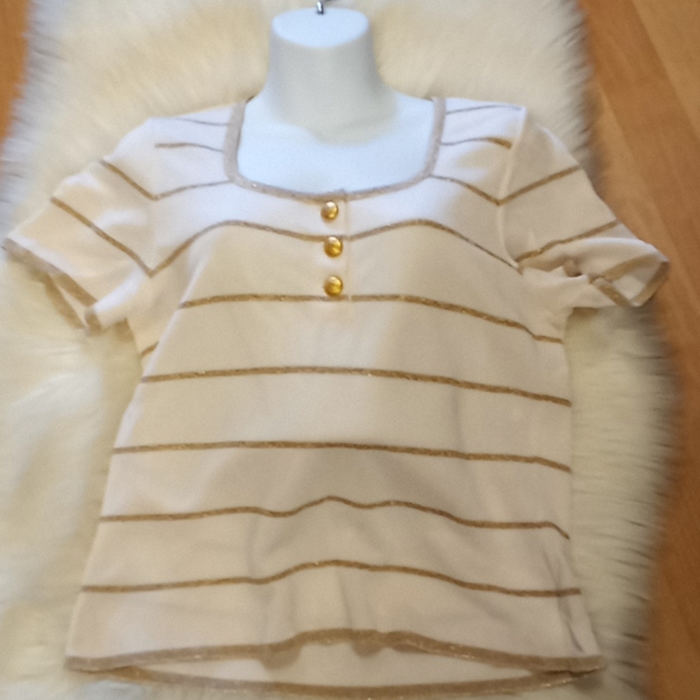 Cache Cream & Gold Top - Picture 8 of 9